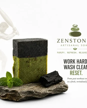 Zenstones Bamboo Charcoal and Pudina Mint handmade soap with charcoal, mint and natural ingredients Description: