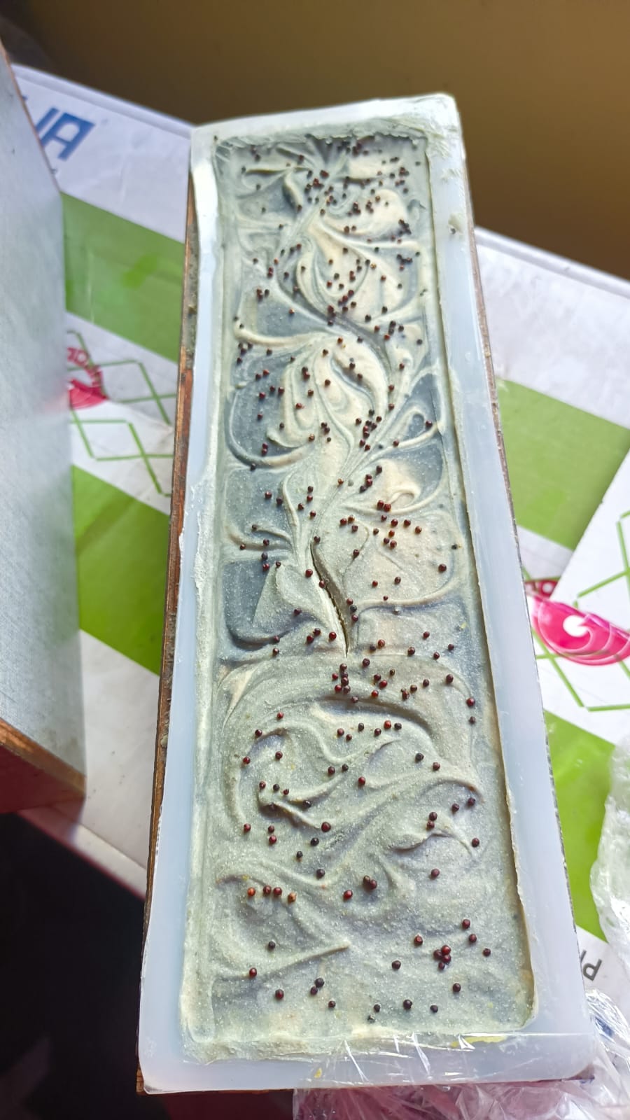 Detoxifying Woodgrain Charcoal Soap (with Titanium Dioxide)