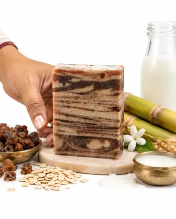 Guggul handmade soap feature poster with ingredients and handmade details